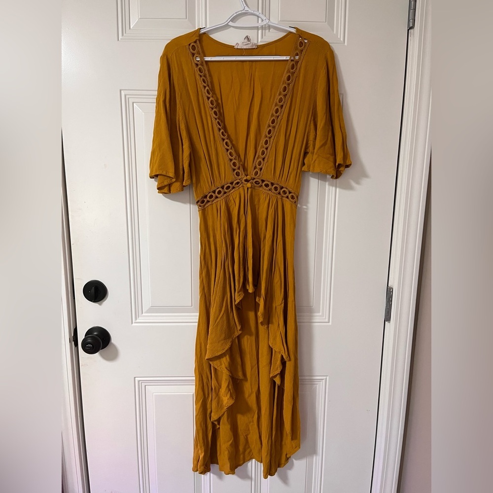 Mustard Yellow women’s boho tunic blouse